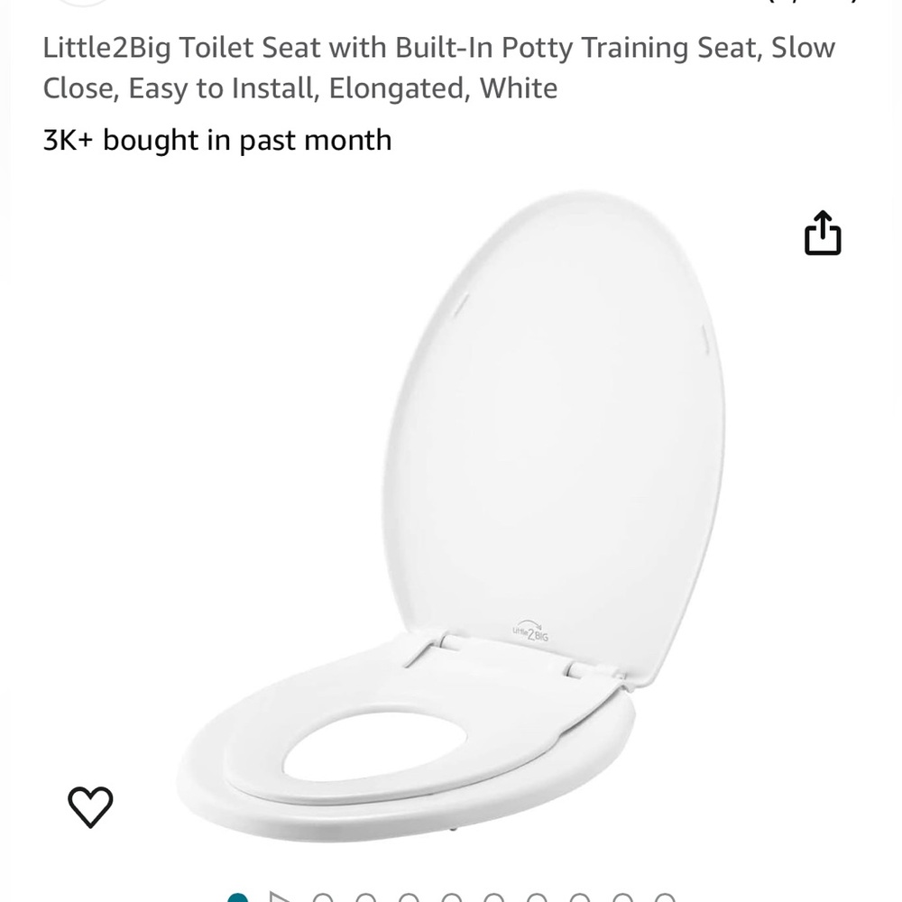 Little2Big Toilet Seat with Built-In Potty Training Seat